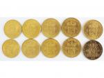 Ensemble de 10 monnaies , 10 Gulden or, Wilhelmina ...