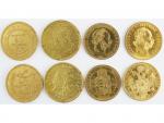 Ensemble de 4 monnaies or, 20 Francs Tunisie 1898 A-6.43...