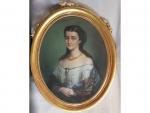 Hugues FOURAU (1803-1873) - "Portrait de jeune femme à la ...