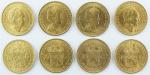 Pays-Bas, Wilhelmina ensemble de 4 monnaies de 10 Florins or,...