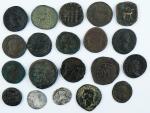 Ensemble de 20 monnaies antiques, 2 en argent (Bizantine et...