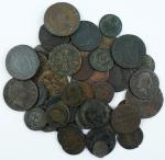 Ensemble de 52 monnaies Royales Françaises en bronze, TB dans...