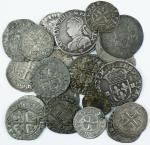 Ensemble de 22 monnaies Royales Françaises en argent avant Louis...