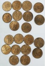 Ensemble de 10 monnaies 5 centimes Dupuis 1912 non circulées,...