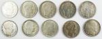 Ensemble de 10 monnaies , 10 Francs Turin argent 1929,...