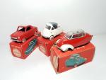 QUIRALU (d'époque, v.1958) 3 modèles de voiturettes dont : Vespa...