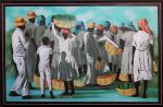Claude DAMBREVILLE (1934) - Ecole haïtienne - "Scène de marché"...