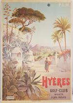 Un affiche P.L.M. pour le golf club de Hyères -...