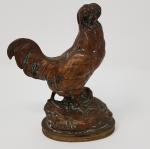 Auguste Nicolas CAIN (1821-1894) "Le coq" - bronze à patine...