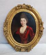 Ecole française XVIIIeme - "Portrait de Madame de Tuche"? -...