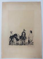 Armand COUSSENS (1881-1935) -"L'âne" - estampe SBD - 18,5x12,5cm