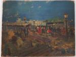 Konstantin A.KOROVIN(1861-1939) "Le port, la nuit"Huile sur ...