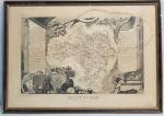 Une carte du Gard - Epoque XIXème - 26,5X41,5cm -...