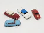 4 modèles : 3 DINKY FRANCE (Plymouth Belvedère blanc/bleu D.o,...