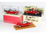 RIO (1/43ème, Italie) 3 cabriolets DS19 1958 rouge foncé :...