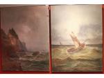 Emile GODCHAUX (1860-138) - "Les pêcheurs sur mer agitée" -...
