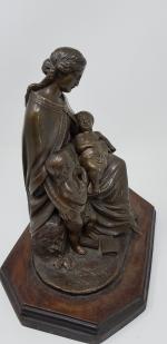 "Vierge à l'Enfant et St Jean Baptiste" - groupe en...