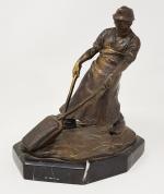 Ludwig EISENBERGER (act.c.1895-1920) - "Livreur de glace" - bronze à...