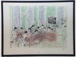 Jean FUSARO (1925) - "Atelier" - dessin au fusain et...