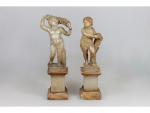 Le Printemps et "L'Eté" - Deux statuettes en albâtre -...