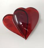 BACCARAT "Coeurs" - presse-papier en cristal rouge - 9x10cm