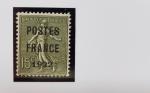 * FRANCE Préoblitéré N°37 POSTE/FRANCE/1922 signé Brun et Isaac, TTB