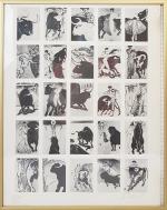Claude VIALLAT (1936) "Tauromachie" - sérigraphie offset en noir et...
