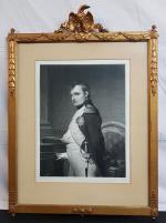 "Portrait de Napoléon Ier" - gravure d'après Delaroche par Aristide...
