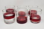 SALVIATI Venise "Ambrosia" - Six verres en cristal rouge et...