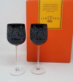 SALVIATI Venise "Twigs" - deux verres à pied en cristal...