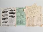 DINKY TOYS, 4 rares documents : dépliant-tarif belge 1948 (produits Meccano)...