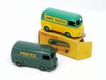 DINKY FRANCE, 2 fourgons Peugeot D3A : réf 25B "LAMPE...