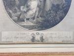 "Le serment d'amour "- D'après Fragonard - gravure en médaillon...