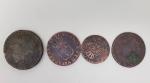 Un lot de quatre pièces en bronze - France XVIIIème...