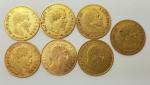 7 pièces de 10 Francs or - République Française et...