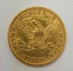 Une pièce de 5 Dollars or -  datée 1896