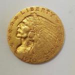 Une pièce de 2,5 Dollars or  - datée 1910