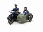 DINKY G.B.  moto side car police 1945, vert/noir/bleu C