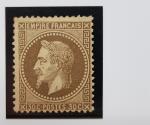 (*) FRANCE N°30a 30c Empire Lauré brun clair, neuf sans...