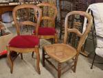 *Paire de chaises d'époque Louis-Philippe – garniture velours rouge –...