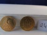 2 pièces de 20 francs RF et Napoléon III années...