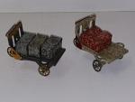 France, vers 1910, 2 chariots de gare en tôle lithographiée...