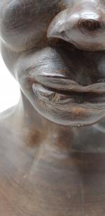Buste d'homme en bois sculpté - artisanat africain XXème -...
