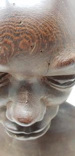 Buste d'homme en bois sculpté - artisanat africain XXème -...