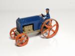 TOOTSIETOYS (USA, v.1920) tracteur agricole en plomb moulé laqué bleu...