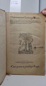 ESTIENNE (Robert) : Dictionarium LatinogallicumLutetiae, R. Stephani, 1544, petit in-folio,...