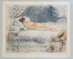 Antoine CALBET (1860-1944) - "Nu féminin allongé de dos" -...