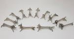 Douze porte-couteaux en métal argenté à décor animalier - époque...
