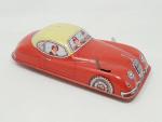JOUSTRA (Strasbourg, v.1955) Jaguar XK140 coupé en tôle lithographiée rouge/crème,...
