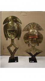 Deux figures reliquaires Kota Obamba - Gabon - bois et...